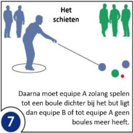 Het schieten van een boule (bal): men kan proberen een bal van de tegenploeg die kort bij het but ligt, weg te "schieten".